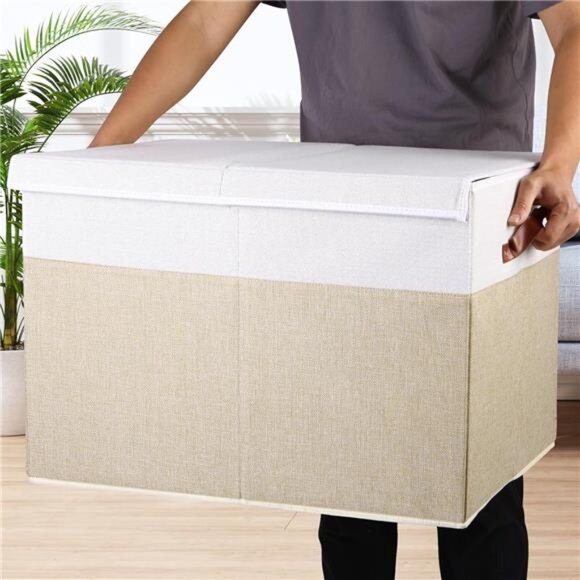 Large Toy Storage Box with Lid, Sturdy Toys Storage Chest Bin Organizer Basket - Picture 6 of 8